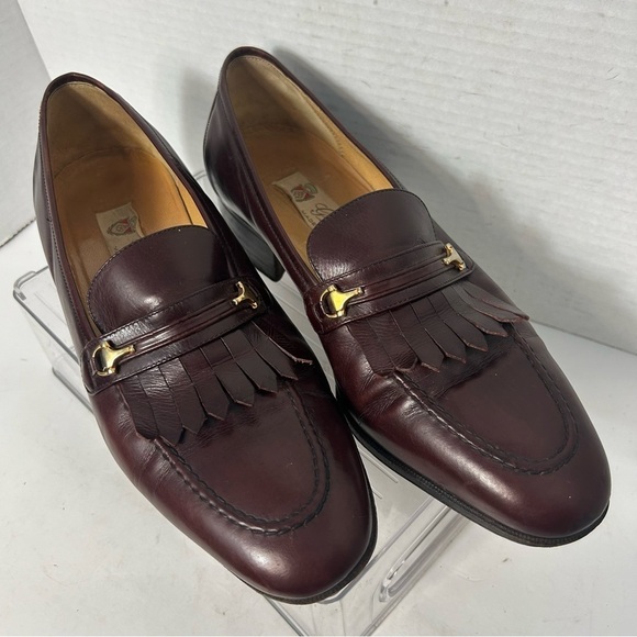 Gucci Other - GUCCI Authentic Men’s Loafer Fringe Oxblood Made in Italy 41 US 9.5 US Horsebit